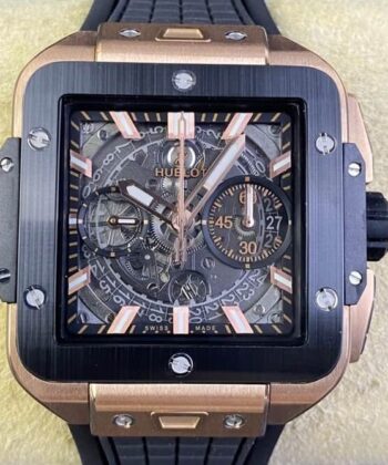 Hublot Square Bang Unico 821.OM.0180.RX Gold Case Watch