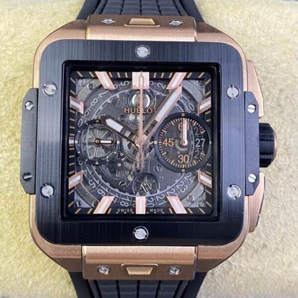 Hublot Square Bang Unico 821.OM.0180.RX Gold Case Watch