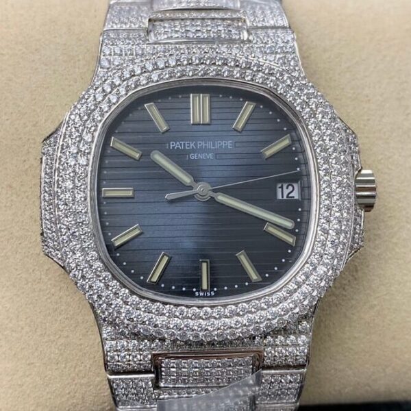 R8 Factory Nautilus Patek Philippe 5711 Blue Diamond Dial Watch