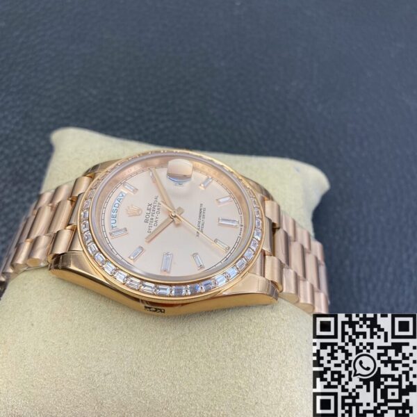 EW Factory Rolex Custom Day Date Rose Gold Diamond Watch