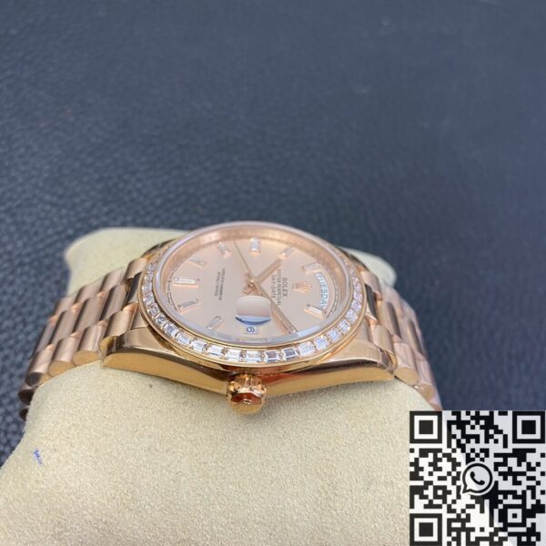 EW Factory Rolex Custom Day Date Rose Gold Diamond Watch