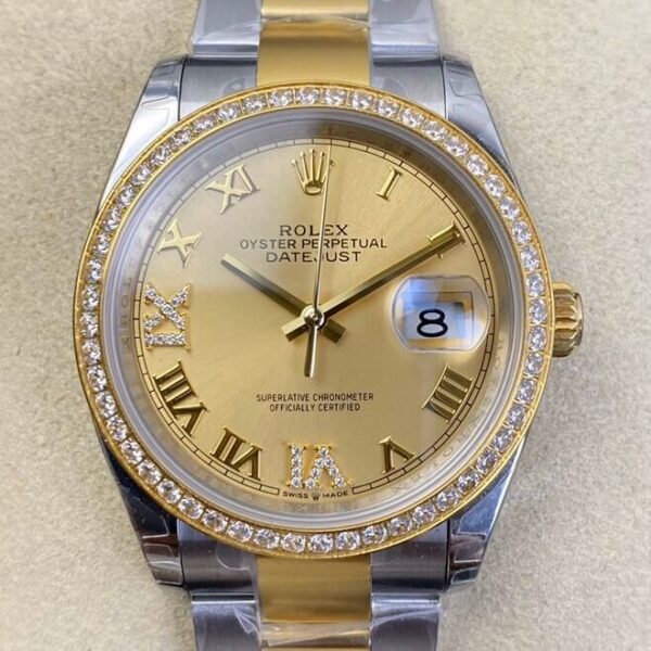 Rolex 36mm Datejust M126283RBR Gold Watch EW Factory