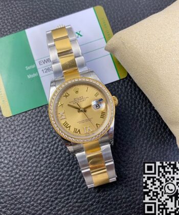 Rolex 36mm Datejust M126283RBR Gold Watch EW Factory