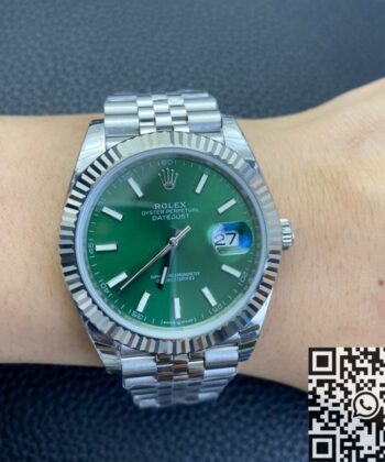 Datejust Rolex 41MM M126334-0028 Mint Green Dial EW Factory