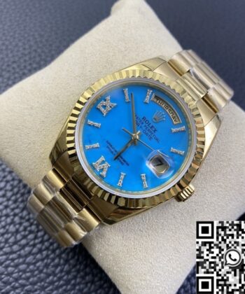 Rolex Day And Date M118238-0071 Turquoise Dial Gold 36mm