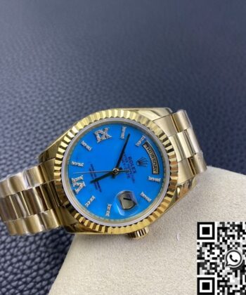 Rolex Day And Date M118238-0071 Turquoise Dial Gold 36mm