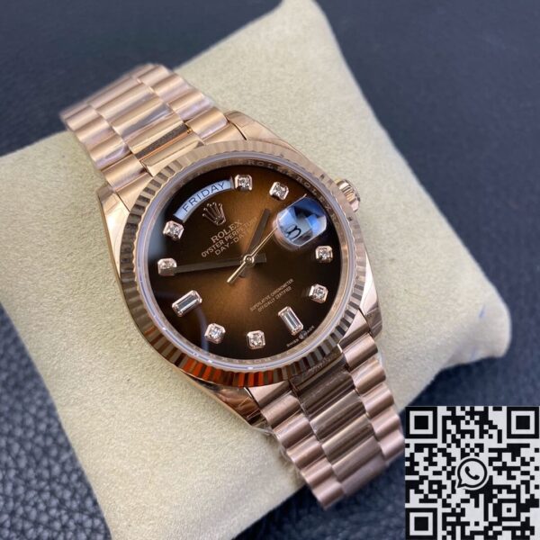 Newer Rolex Day-Date M128235-0037 Gradient Brown Rose Gold