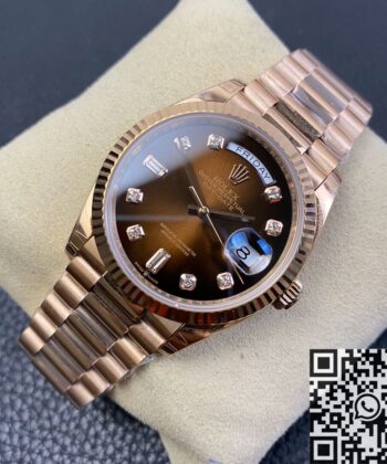Newer Rolex Day-Date M128235-0037 Gradient Brown Rose Gold