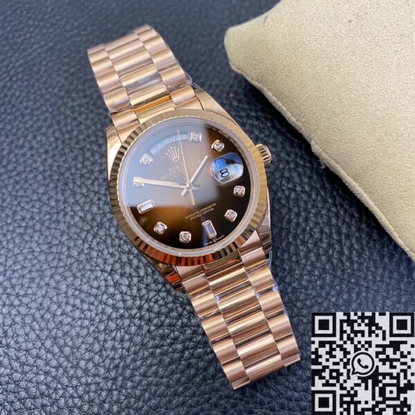 Newer Rolex Day-Date M128235-0037 Gradient Brown Rose Gold