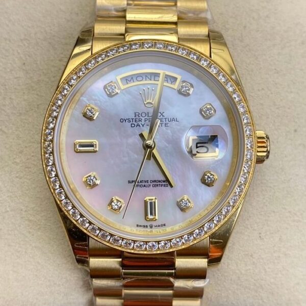 Rolex Day Date Diamond M128348RBR-0017 Ladies Gold Watch