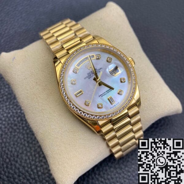Rolex Day Date Diamond M128348RBR-0017 Ladies Gold Watch