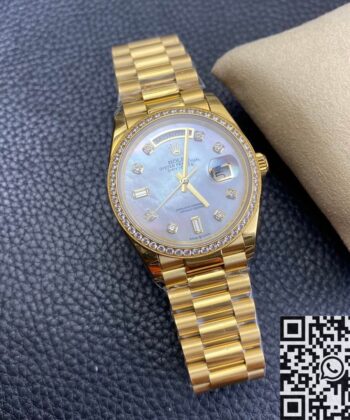 Rolex Day Date Diamond M128348RBR-0017 Ladies Gold Watch