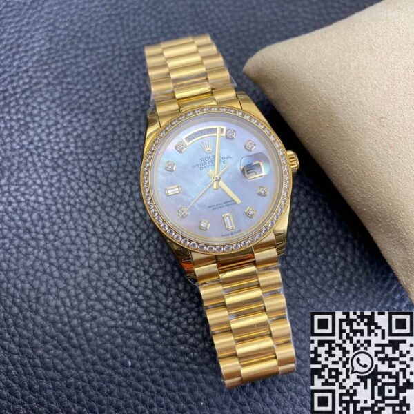 Rolex Day Date Diamond M128348RBR-0017 Ladies Gold Watch