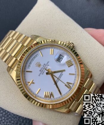 Rolex Day Date Just​ M228238-0042 White Dial Gold Watch 40mm