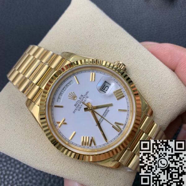 Rolex Day Date Just​ M228238-0042 White Dial Gold Watch 40mm