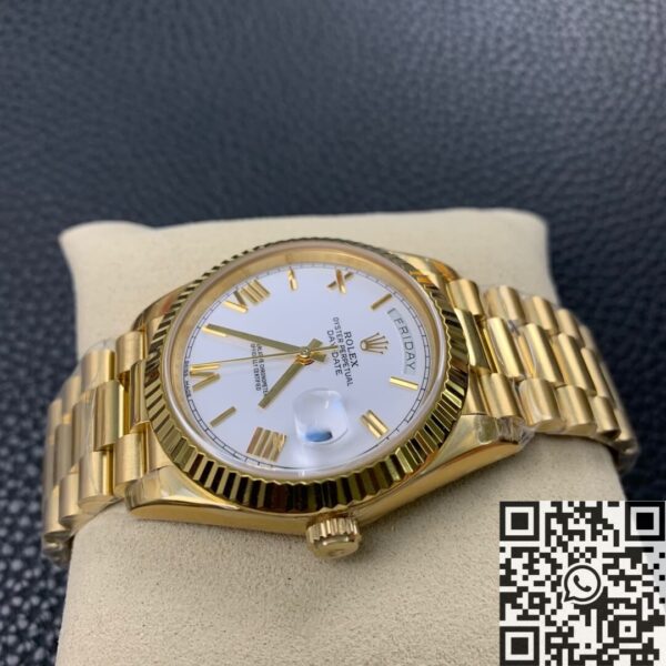 Rolex Day Date Just​ M228238-0042 White Dial Gold Watch 40mm