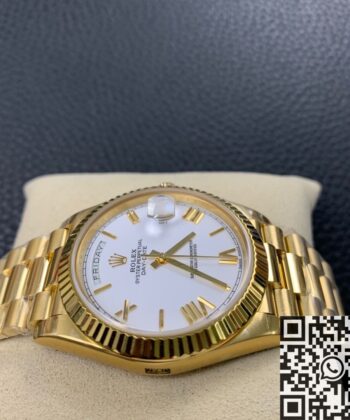 Rolex Day Date Just​ M228238-0042 White Dial Gold Watch 40mm