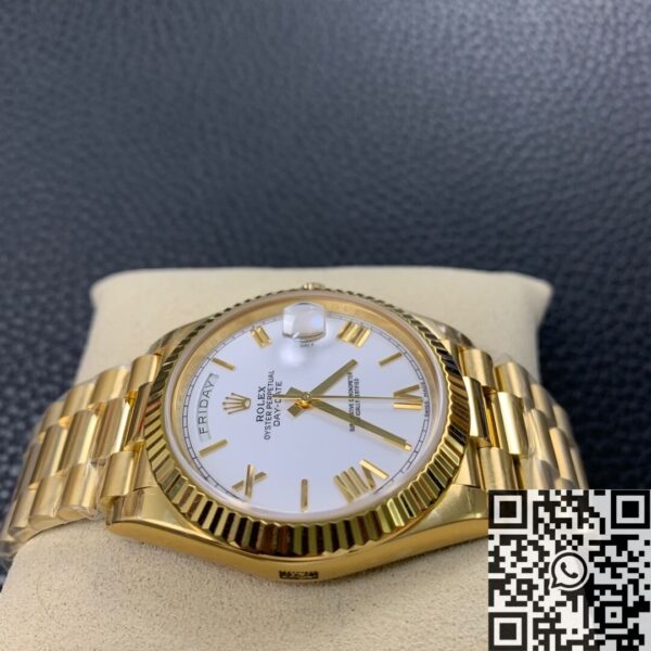 Rolex Day Date Just​ M228238-0042 White Dial Gold Watch 40mm