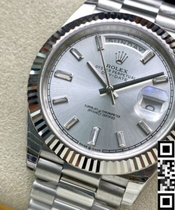 Day Date Rolex White M228239-0003 Silver Dial Size 40mm Watch
