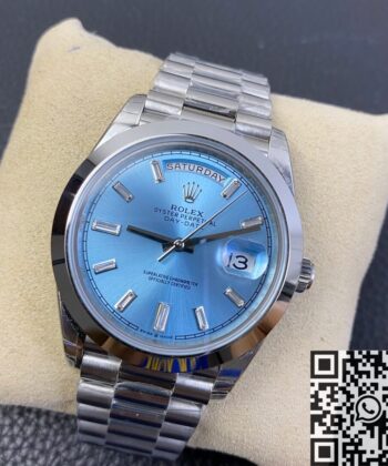 EW Factory Day Date Rolex M228206-0002 Ice Blue Dial 40mm