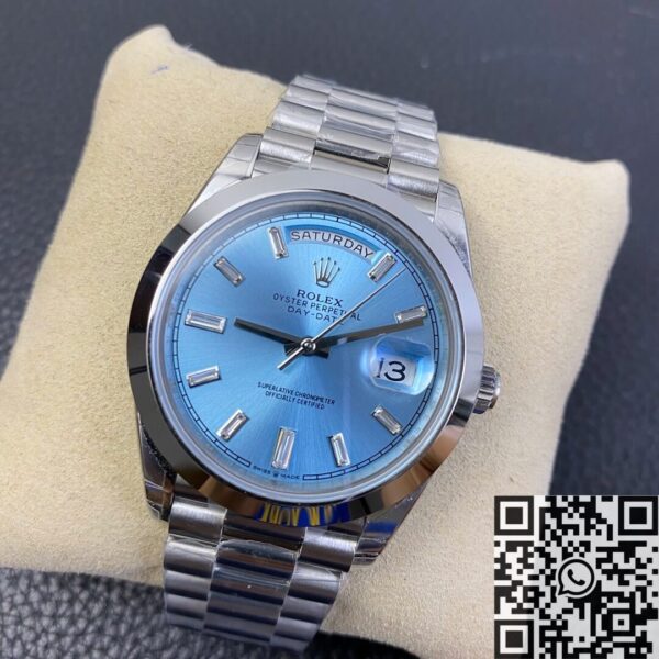 EW Factory Day Date Rolex M228206-0002 Ice Blue Dial 40mm