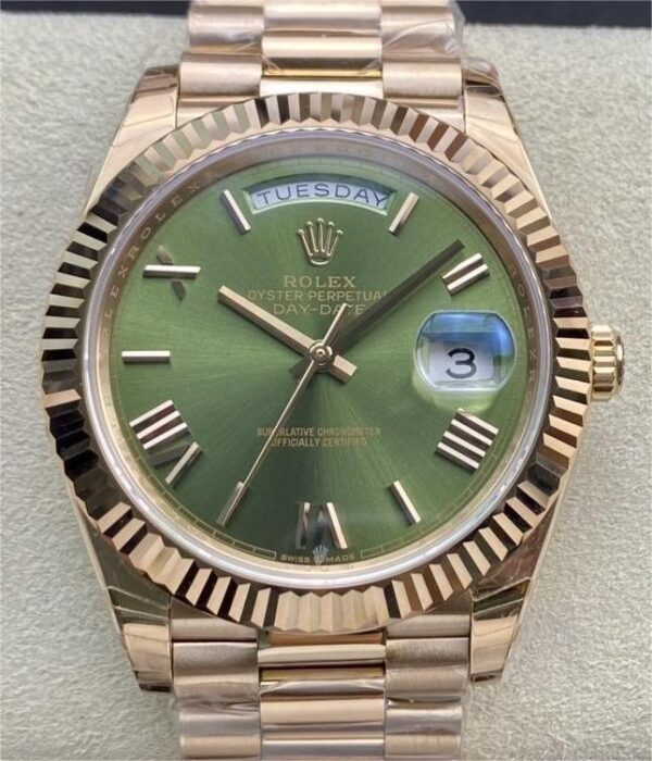Rolex Replica Day Date M228235-0025 Olive Green Dial 40mm