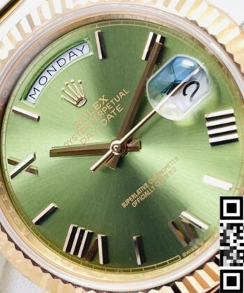 Rolex Replica Day Date M228235-0025 Olive Green Dial 40mm