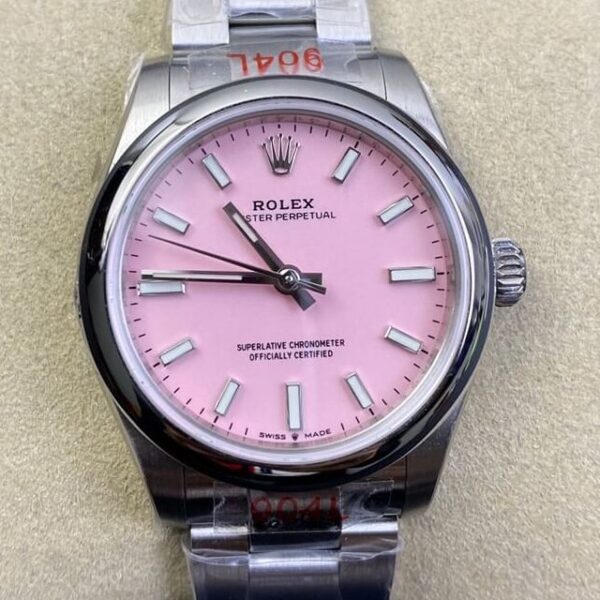 Shop Rolex Oyster Perpetual​ M277200-0009 Candy Pink Dial