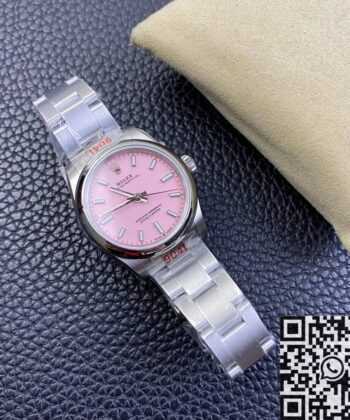 Shop Rolex Oyster Perpetual​ M277200-0009 Candy Pink Dial
