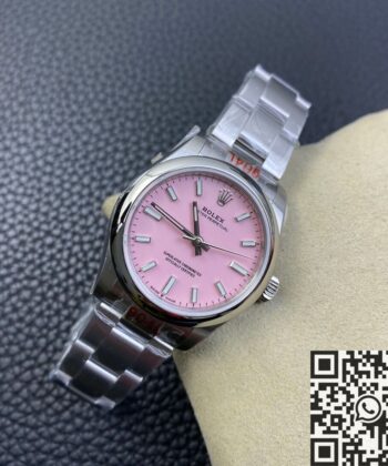 Shop Rolex Oyster Perpetual​ M277200-0009 Candy Pink Dial