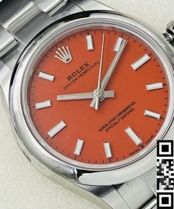 EW Replica Oyster Perpetual Rolex M126000-0007 Coral Red Dial