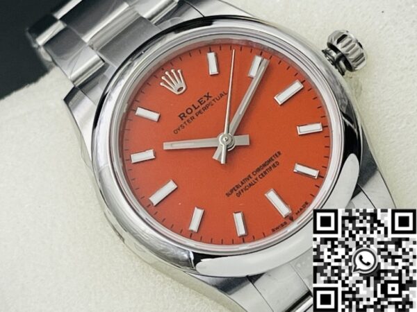EW Replica Oyster Perpetual Rolex M126000-0007 Coral Red Dial