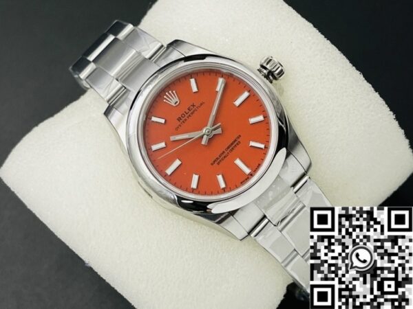 EW Replica Oyster Perpetual Rolex M126000-0007 Coral Red Dial