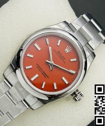 EW Replica Oyster Perpetual Rolex M126000-0007 Coral Red Dial