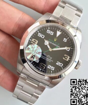 JF Factory Air-King Rolex M116900-0001 Black Dial Watch