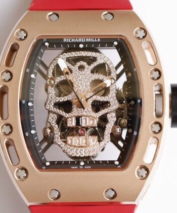 EUR Factory Richard Mille RM052 Rose Gold Case Red Rubber
