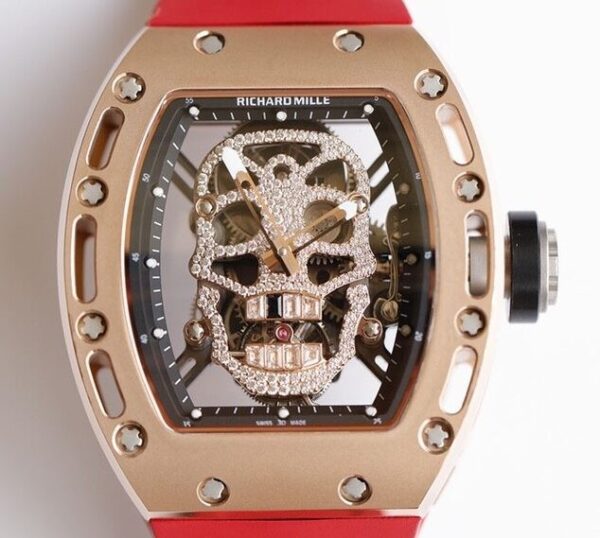EUR Factory Richard Mille RM052 Rose Gold Case Red Rubber