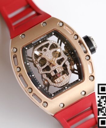 EUR Factory Richard Mille RM052 Rose Gold Case Red Rubber