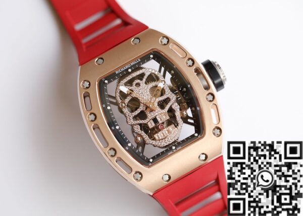 EUR Factory Richard Mille RM052 Rose Gold Case Red Rubber