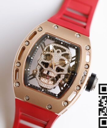 EUR Factory Richard Mille RM052 Rose Gold Case Red Rubber