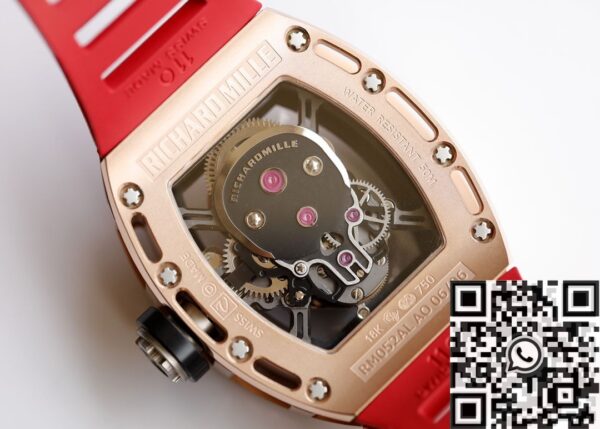 EUR Factory Richard Mille RM052 Rose Gold Case Red Rubber