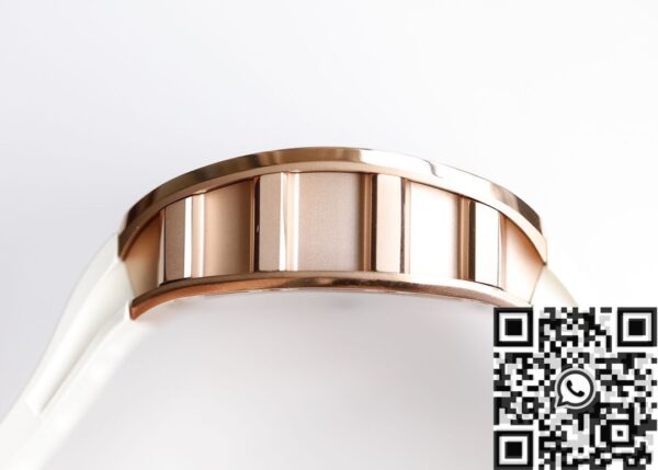 Richard Mille RM052 Watch Rose Gold Case White Rubber Strap