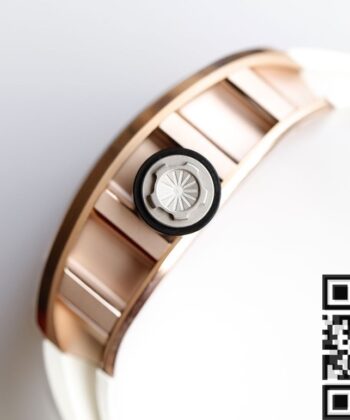 Richard Mille RM052 Watch Rose Gold Case White Rubber Strap