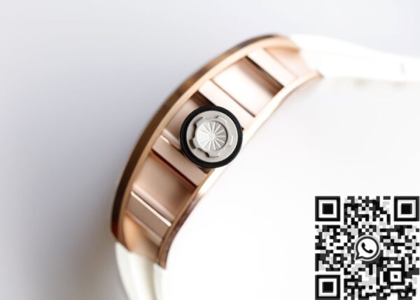 Richard Mille RM052 Watch Rose Gold Case White Rubber Strap