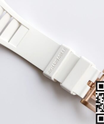 Richard Mille RM052 Watch Rose Gold Case White Rubber Strap