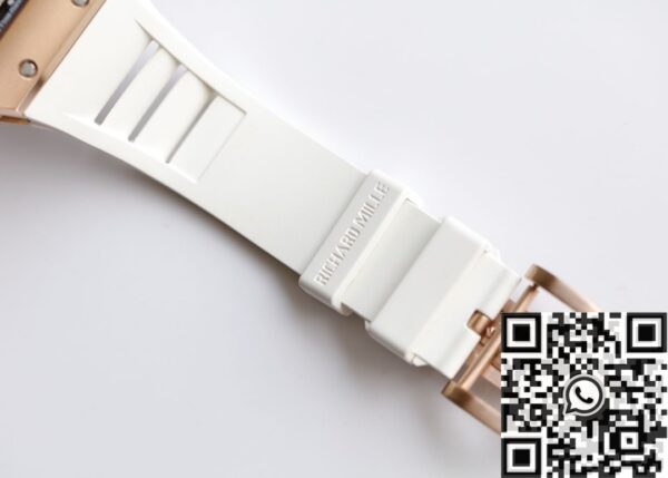 Richard Mille RM052 Watch Rose Gold Case White Rubber Strap