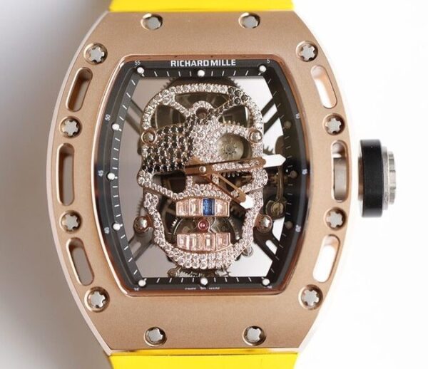 EUR Factory RM052 Richard Mille Rose Gold Case Yellow Rubber