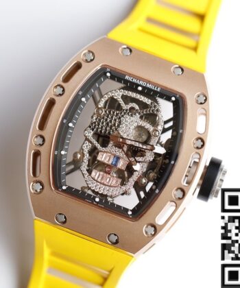 EUR Factory RM052 Richard Mille Rose Gold Case Yellow Rubber