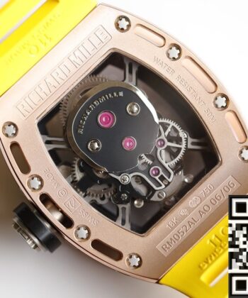 EUR Factory RM052 Richard Mille Rose Gold Case Yellow Rubber