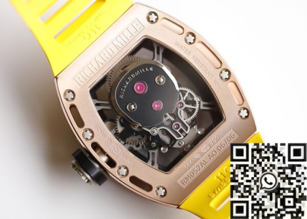 EUR Factory RM052 Richard Mille Rose Gold Case Yellow Rubber
